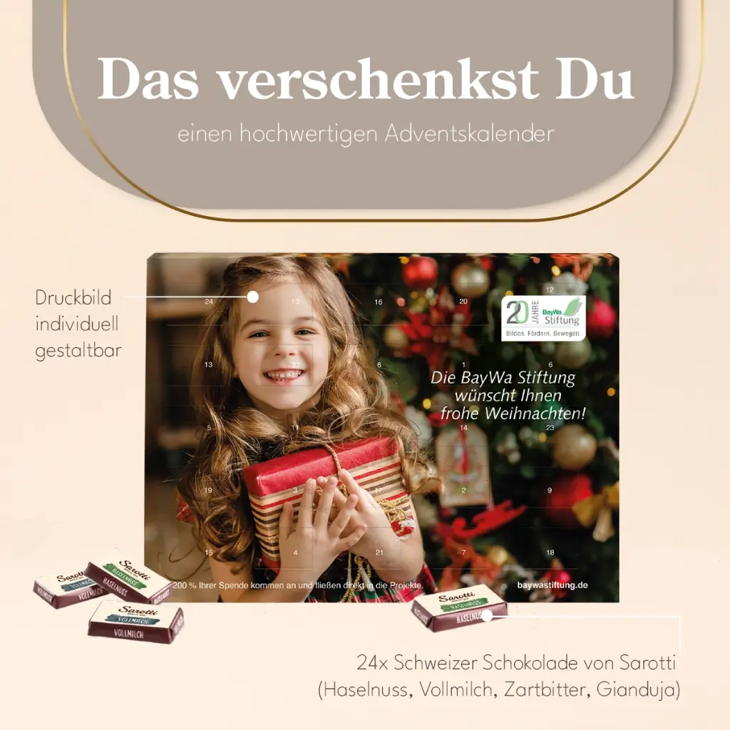 Wand-Adventskalender mit Fairtrade-Kakao Organic