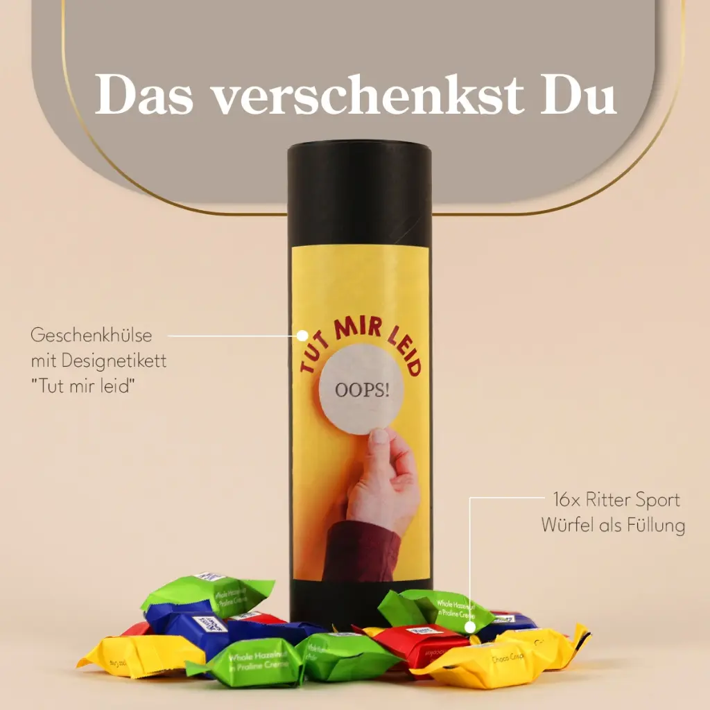 Geschenkhülse "Oops - tut mir leid!" - Ritter Sport