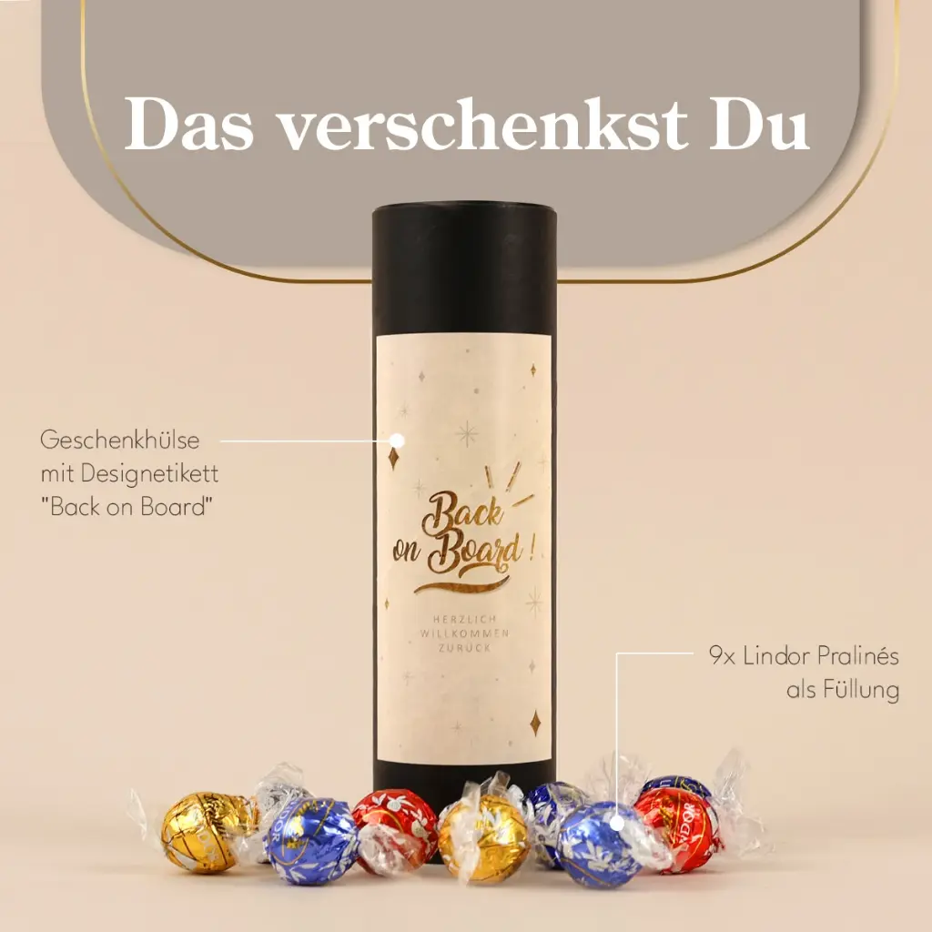 Geschenkhülse "Back on Board" - Lindt