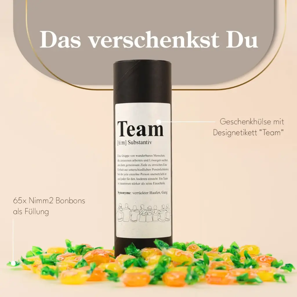 Geschenkhülse "Team" - Nimm2