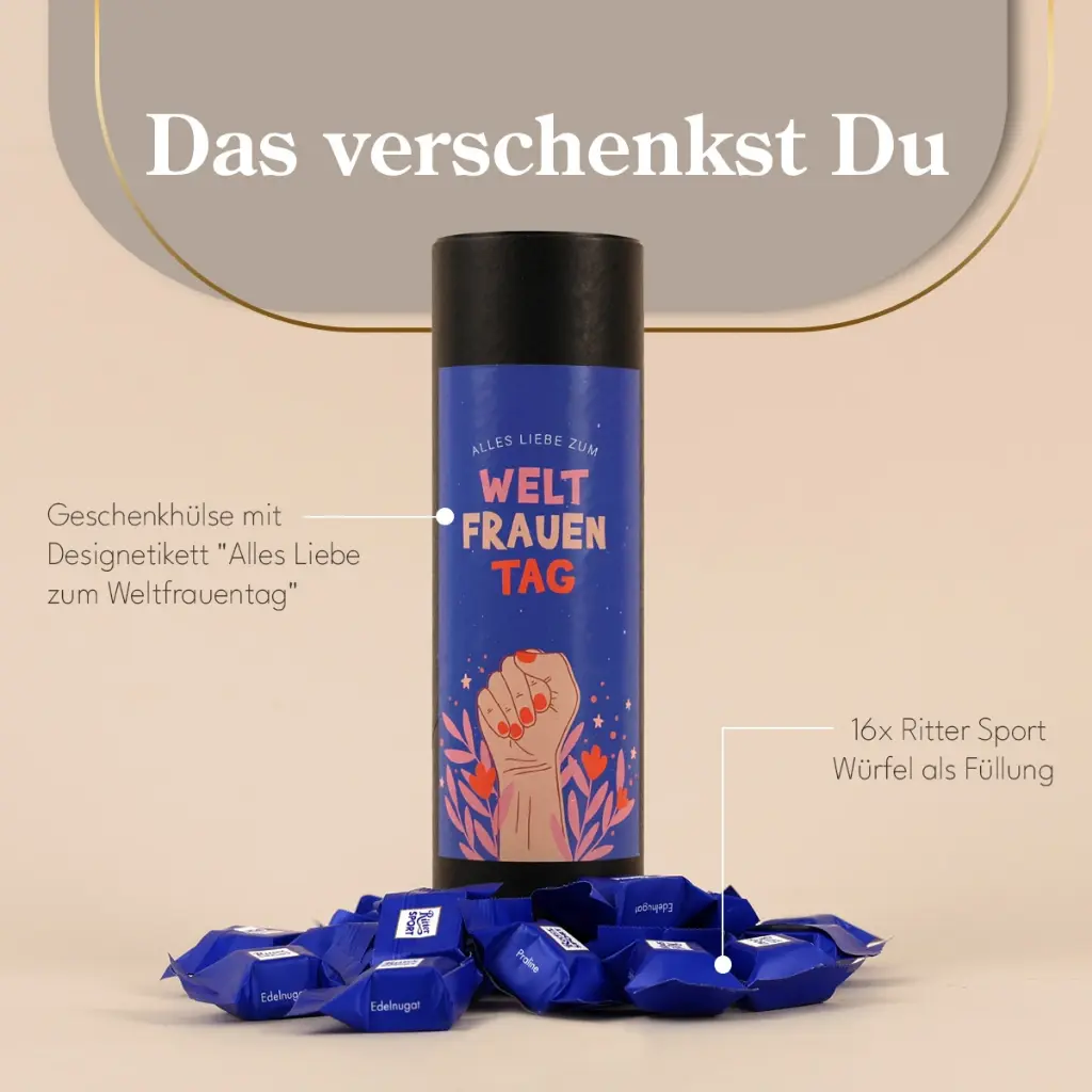 Weltfrauentag - Geschenkhülse Ritter Sport