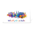 Karte: Skyline aquarell - Aachen