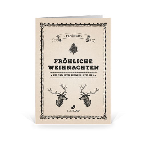 Karte: Retro Old Christmas