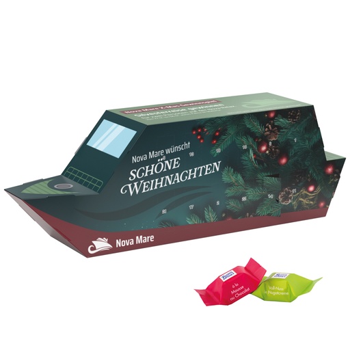 [1294-RSS] Adventskalender Schiff, Ritter SPORT Schokowürfel 