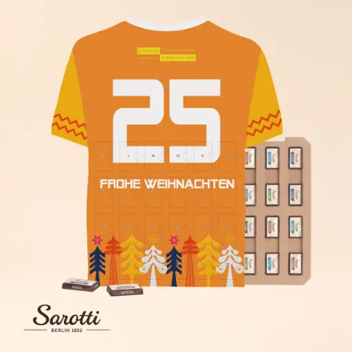[1323-TRIKOT-ECO-S] Täfelchen Adventskalender Trikot ECO - Sarotti 