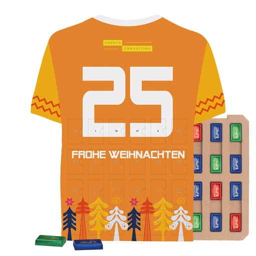 [1298-ECO-L] Täfelchen Adventskalender Trikot ECO, Papierblister - Lindt 