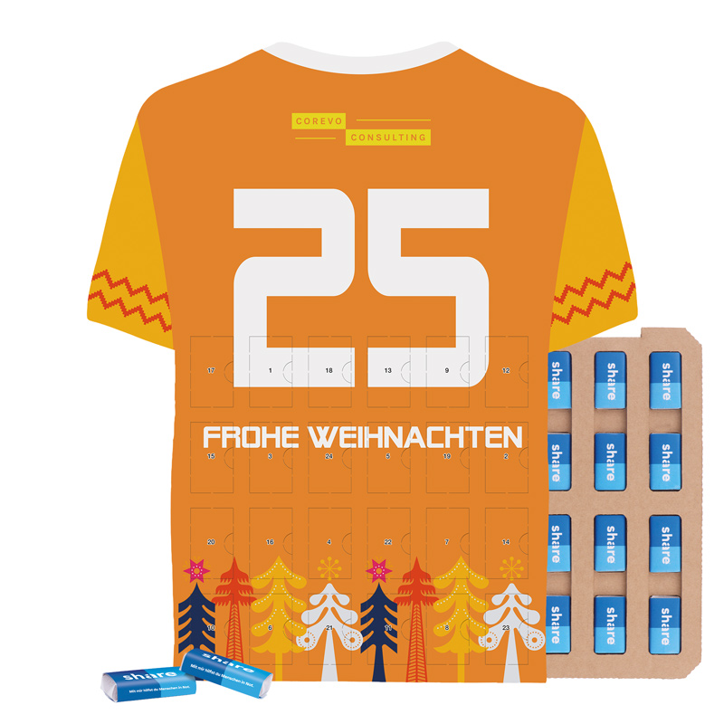 Täfelchen Adventskalender Trikot ECO - share Napolitain 