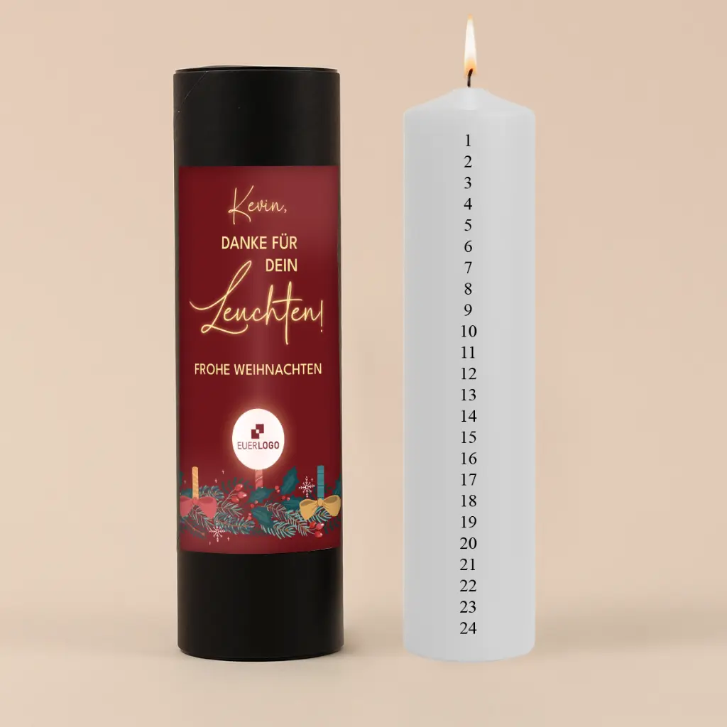 Individuelle Adventskalenderkerze
