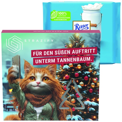 [1302-T-RSA] Präsentbox Premium "Tannenbaum" - Ritter SPORT Alpenmilch 