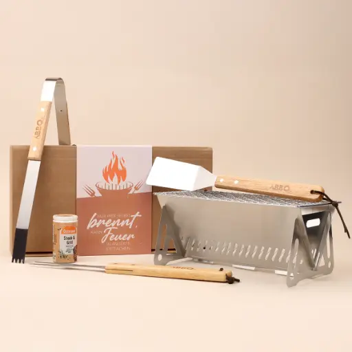 [WP13653] BBQ-Geschenkset "Nur wer selbst brennt, kann Feuer entfachen"