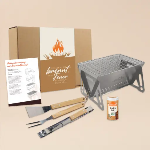 [WP13653] BBQ-Geschenkset "Nur wer selbst brennt, kann Feuer entfachen"