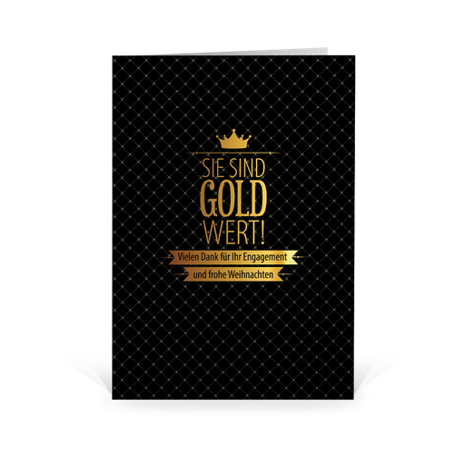 Karte: Sie sind Gold wert - Karte