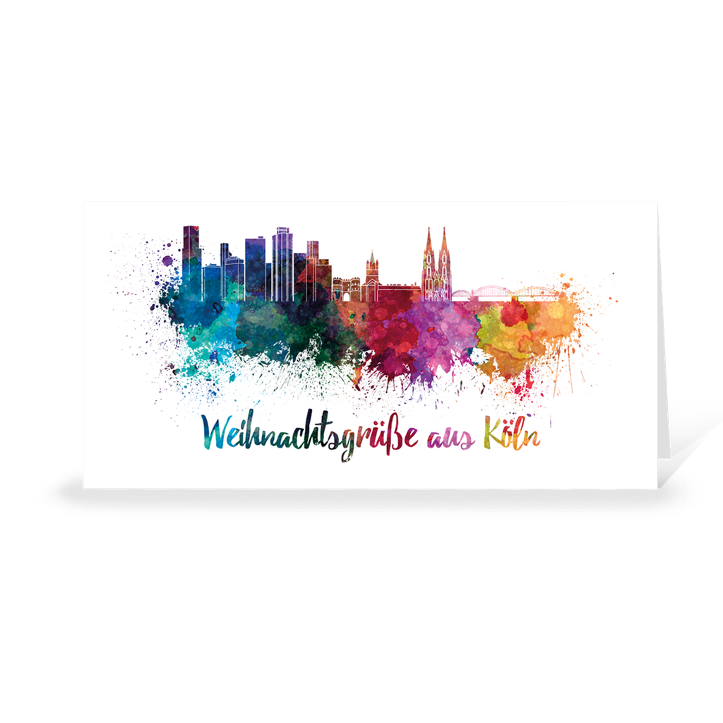 Karte: Skyline aquarell - Köln