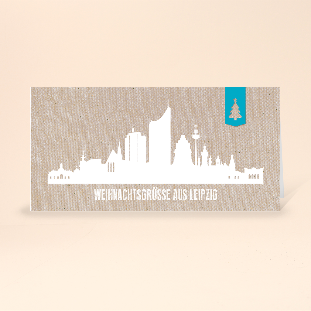 Karte: Skyline modern - Leipzig