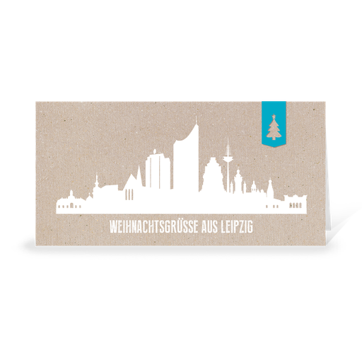 [WP10762] Karte: Skyline modern - Leipzig (Wir gestalten gratis für Dich)