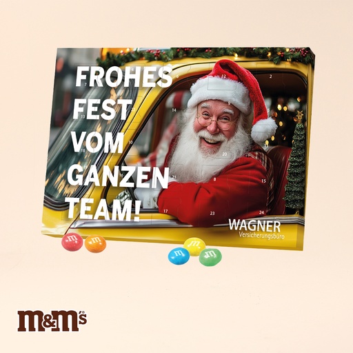 [95159] Tisch-Adventskalender mit M&M® Knusperkugeln 