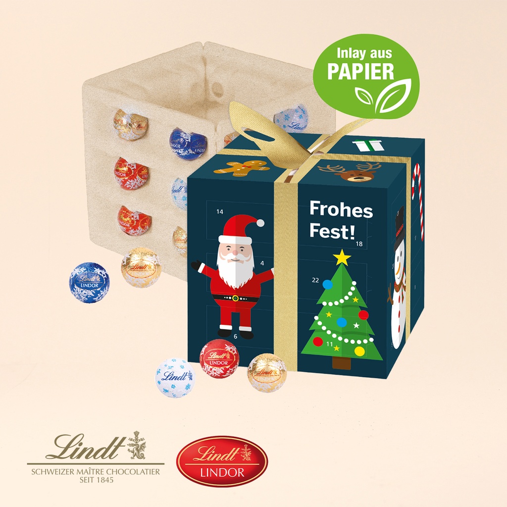 Lindt Adventskalender Cube "Geschenkzauber", Inlay aus Papier 