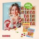 Adventskalender mit Haribo Fruchtgummi, Inlay aus Papier