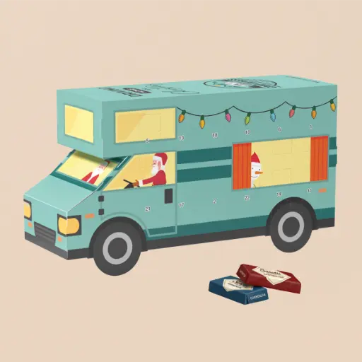 [1311-S] Adventskalender Wohnmobil, Sarotti Schokotäfelchen 