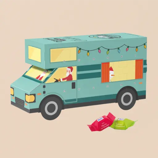 [1311-RS] Adventskalender Wohnmobil, Ritter SPORT Schokowürfel 