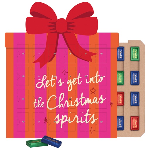 [1323-GESCHENK-ECO-L] Shape Adventskalender Geschenk Eco, Lindt Schokotäfelchen 