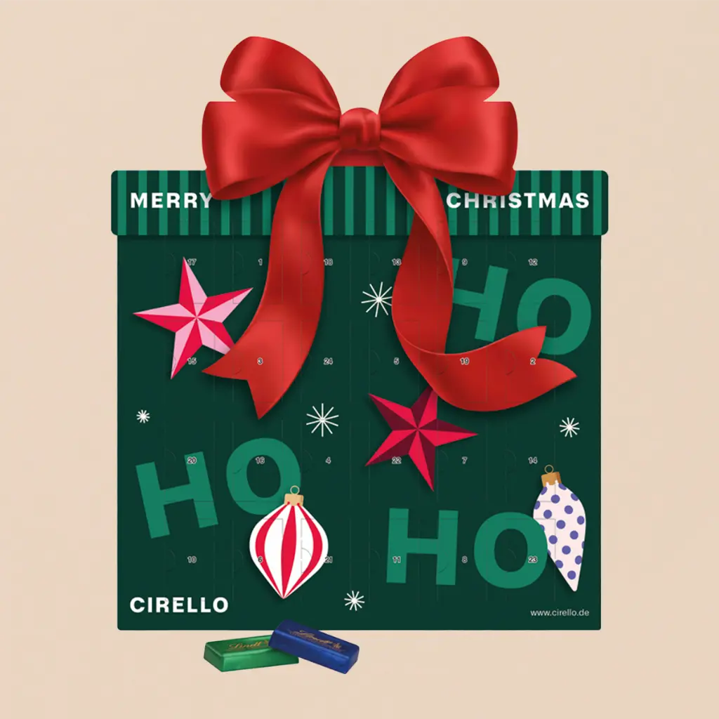 Shape Adventskalender Geschenk, Lindt Schokotäfelchen