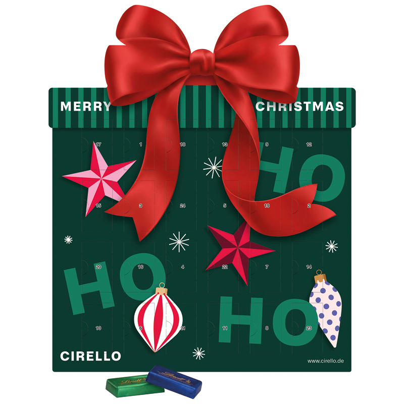 Shape Adventskalender Geschenk, Lindt Schokotäfelchen