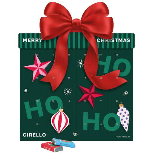 [1323-A] Shape Adventskalender Geschenk, Schokotäfelchen in weihnachtlichen Motiven