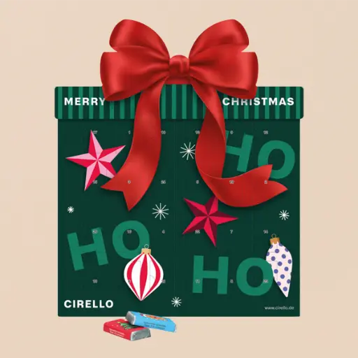 [1323-GESCHENK-A] Shape Adventskalender Geschenk, Schokotäfelchen in weihnachtlichen Motiven