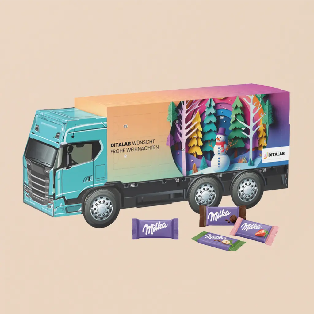 Adventskalender LKW long, Milka Schokotäfelchen 