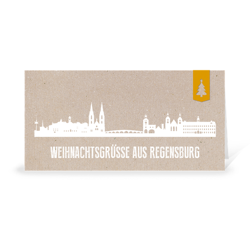[WP10769] Karte: Skyline modern - Regensburg (Wir gestalten gratis für Dich)