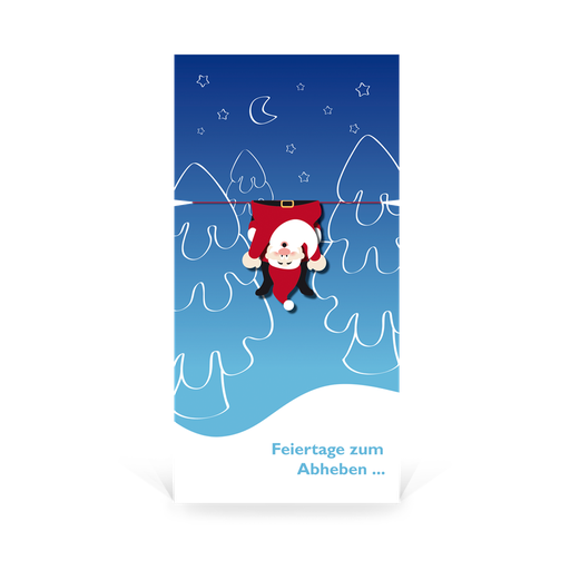 [WP608] Karte: Flying Santa (Wir gestalten gratis für Dich)