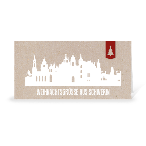 [WP10773] Karte: Skyline modern - Schwerin (Wir gestalten gratis für Dich)