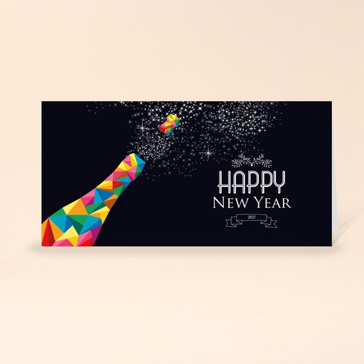 [WP2475] Karte: Prisma - Champagner (Wir gestalten gratis für Dich)