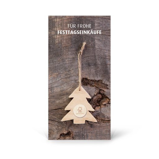 [WP2665] Karte: Einkaufswagenchip - Tanne (Wir gestalten gratis für Dich)