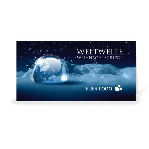 [WP2415] Karte: Globus - Wolken (Wir gestalten gratis für Dich)