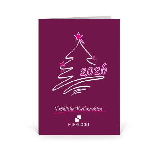 [WP2563] Karte: Tannenlinien - Jahreszahl (Wir gestalten gratis für Dich)