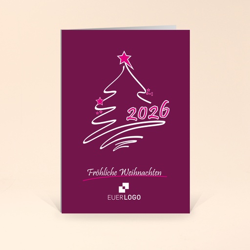 [WP2563] Karte: Tannenlinien - Jahreszahl (Wir gestalten gratis für Dich)