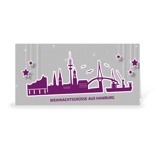 [WP10789] Karte: Skyline pop - Hamburg Hafen (Wir gestalten gratis für Dich)