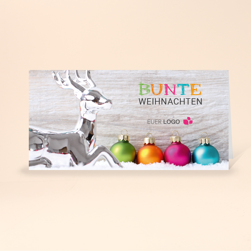Karte: Rund und bunt - Hirsch
