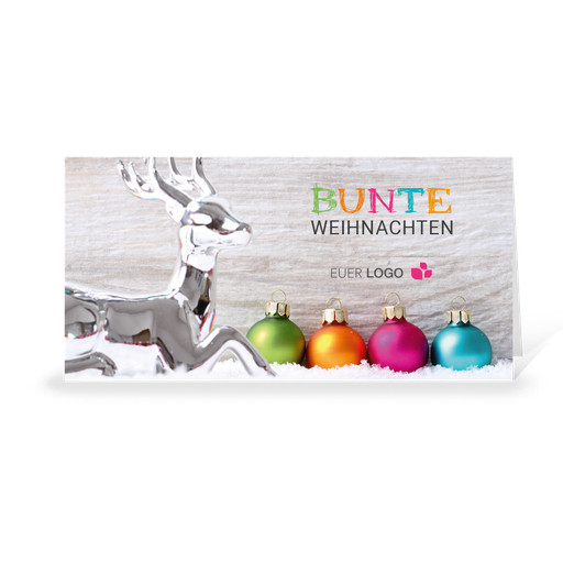 [WP2499] Karte: Rund und bunt - Hirsch (Wir gestalten gratis für Dich)