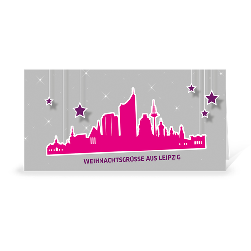 [WP10795] Karte: Skyline pop - Leipzig (Wir gestalten gratis für Dich)