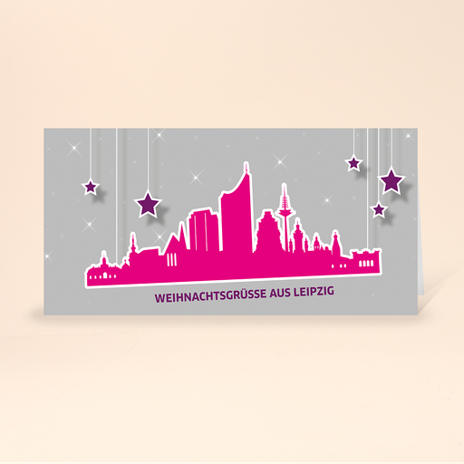 [WP10795] Karte: Skyline pop - Leipzig (Wir gestalten gratis für Dich)