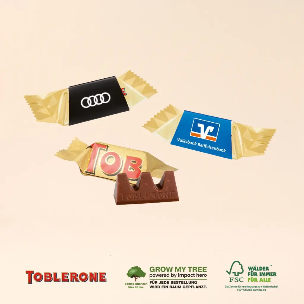 TOBLERONE Minis mit Werbeschuber