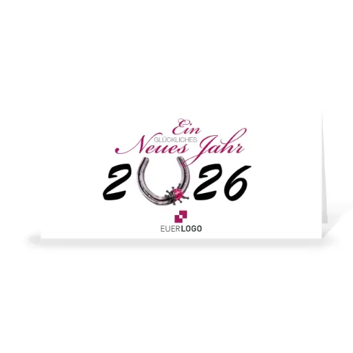 [WP2423] Karte: Glücklich - Hufeisen (Wir gestalten gratis für Dich)