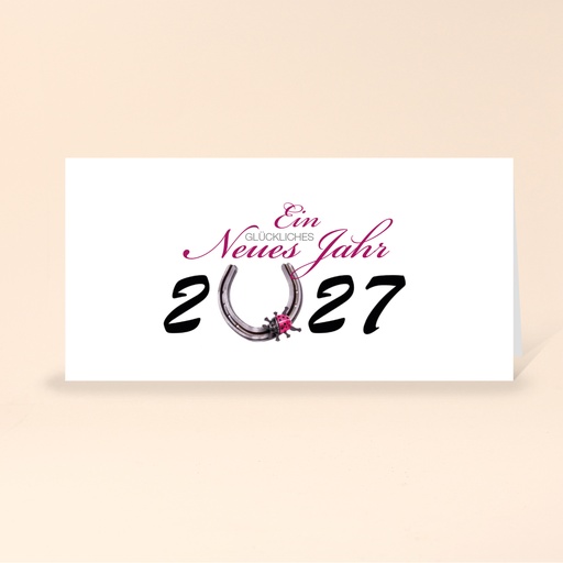 [WP2423] Karte: Glücklich - Hufeisen (Wir gestalten gratis für Dich)