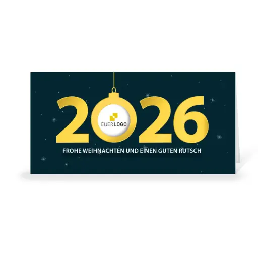 [WP2938] Karte: Jahreszahl - Kugel (Wir gestalten gratis für Dich)