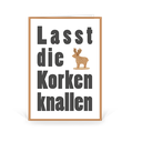 Karte: Einladungskarte "Korkkarte Rentier"