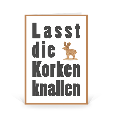 [WP11637] Karte: Einladungskarte "Korkkarte Rentier" (Wir gestalten gratis für Dich)