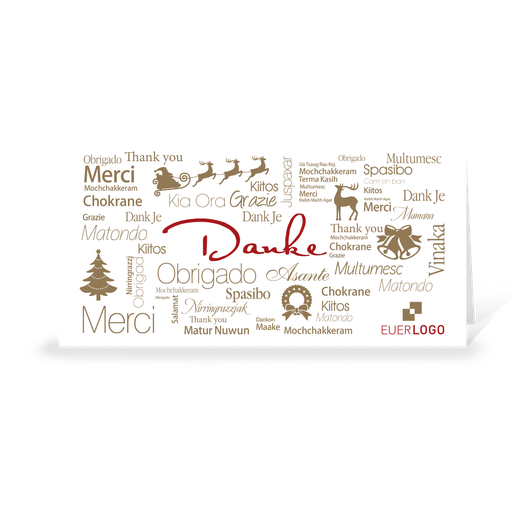 [WP2913] Karte: DANKE - International 02 (Wir gestalten gratis für Dich)